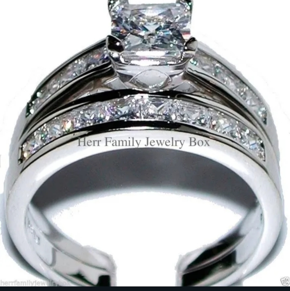 New 925 Solid Ring With Natural White Sapphire - image 1